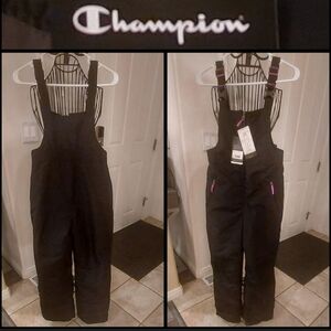 NWT c9 by champion black/purple snowbib youth/kids 10/12